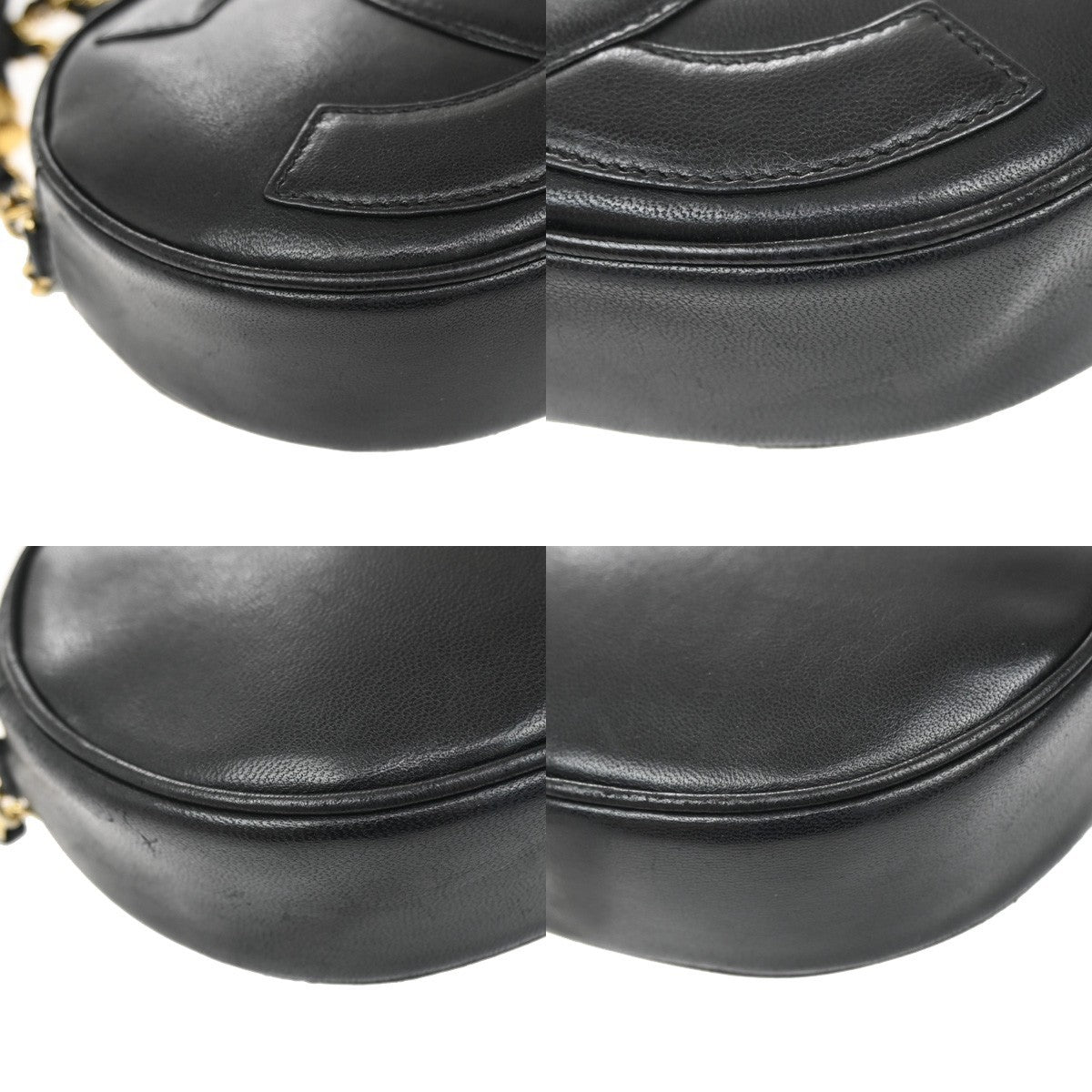 CHANEL CC Logo Tassel Oval Chain Shoulder Bag Leather Black GHW Vintage 395RL384