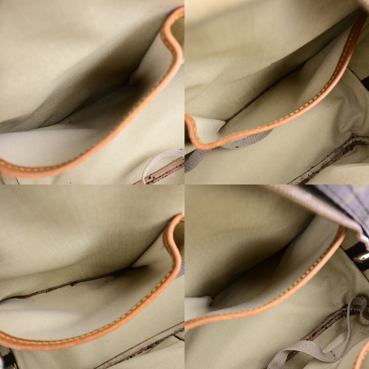 LOUIS VUITTON LV Logo Deauville Hand Bag Monogram Leather Brown M47270 61EC992