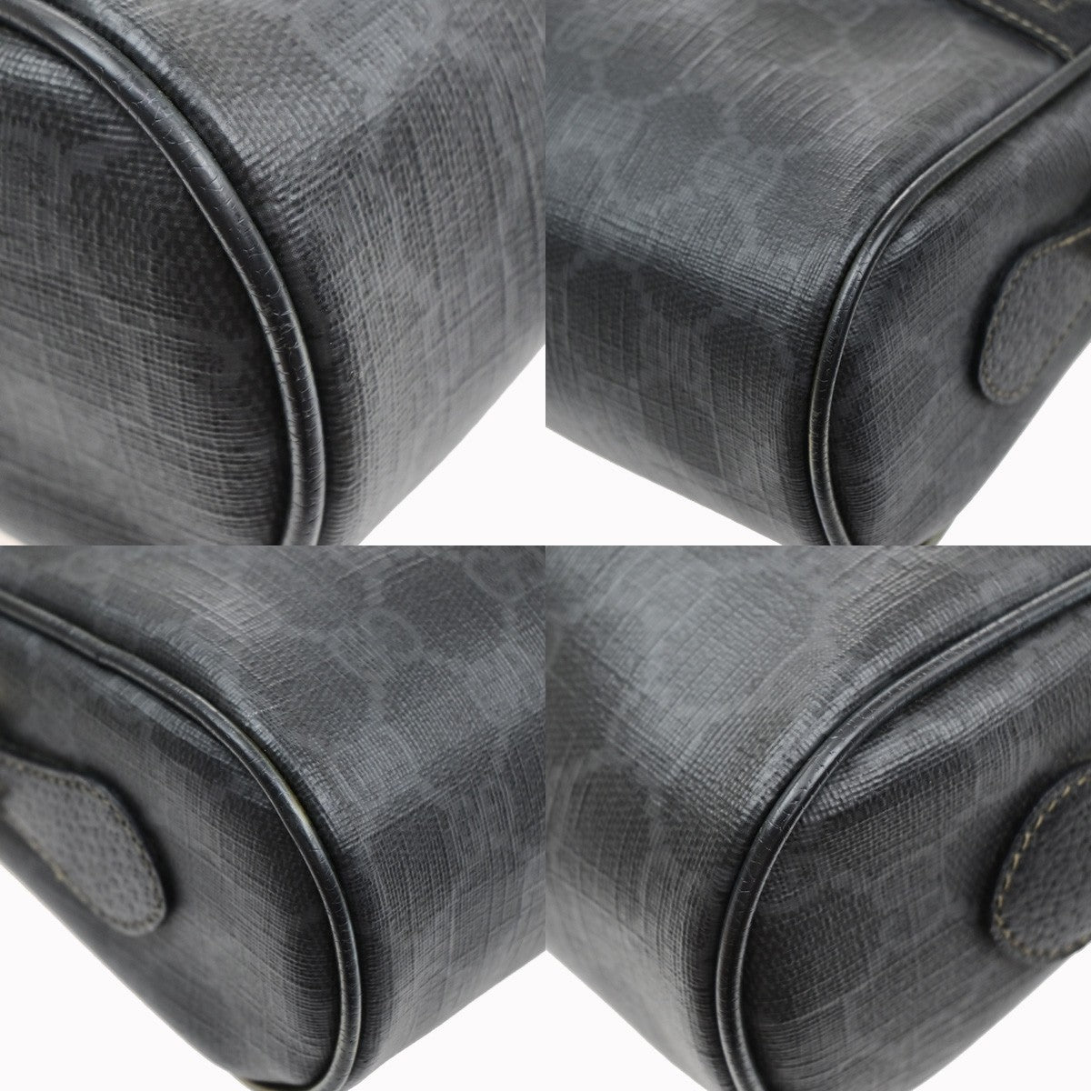 GUCCI Logo GG Pattern Sherry Shoulder Bag PVC Leather Black GHW Italy 61MA715