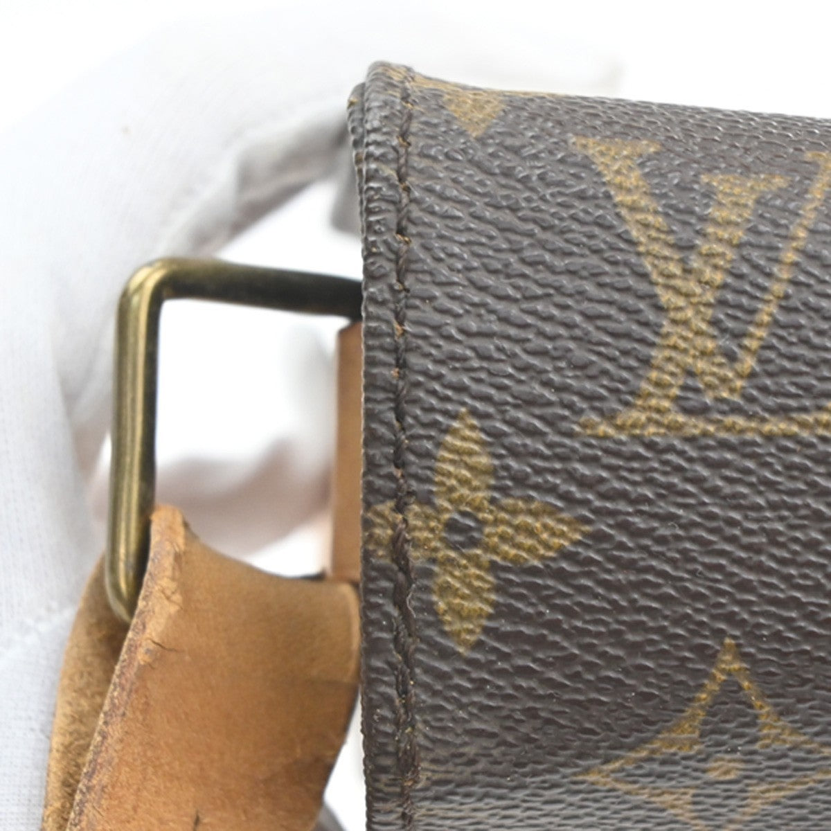 LOUIS VUITTON Cartouchiere MM Shoulder Bag Monogram Leather Brown M51253 83KC660