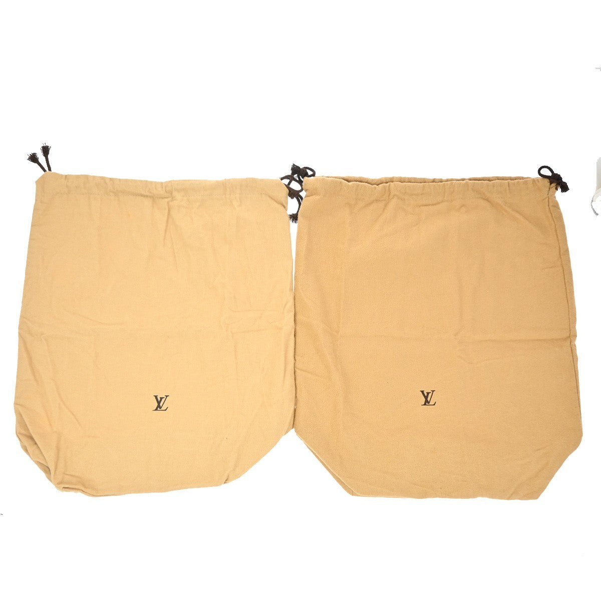 LOUIS VUITTON Logo 10 Set Dust Bag Drawstring Canvas Cotton Beige Brown 09EF813
