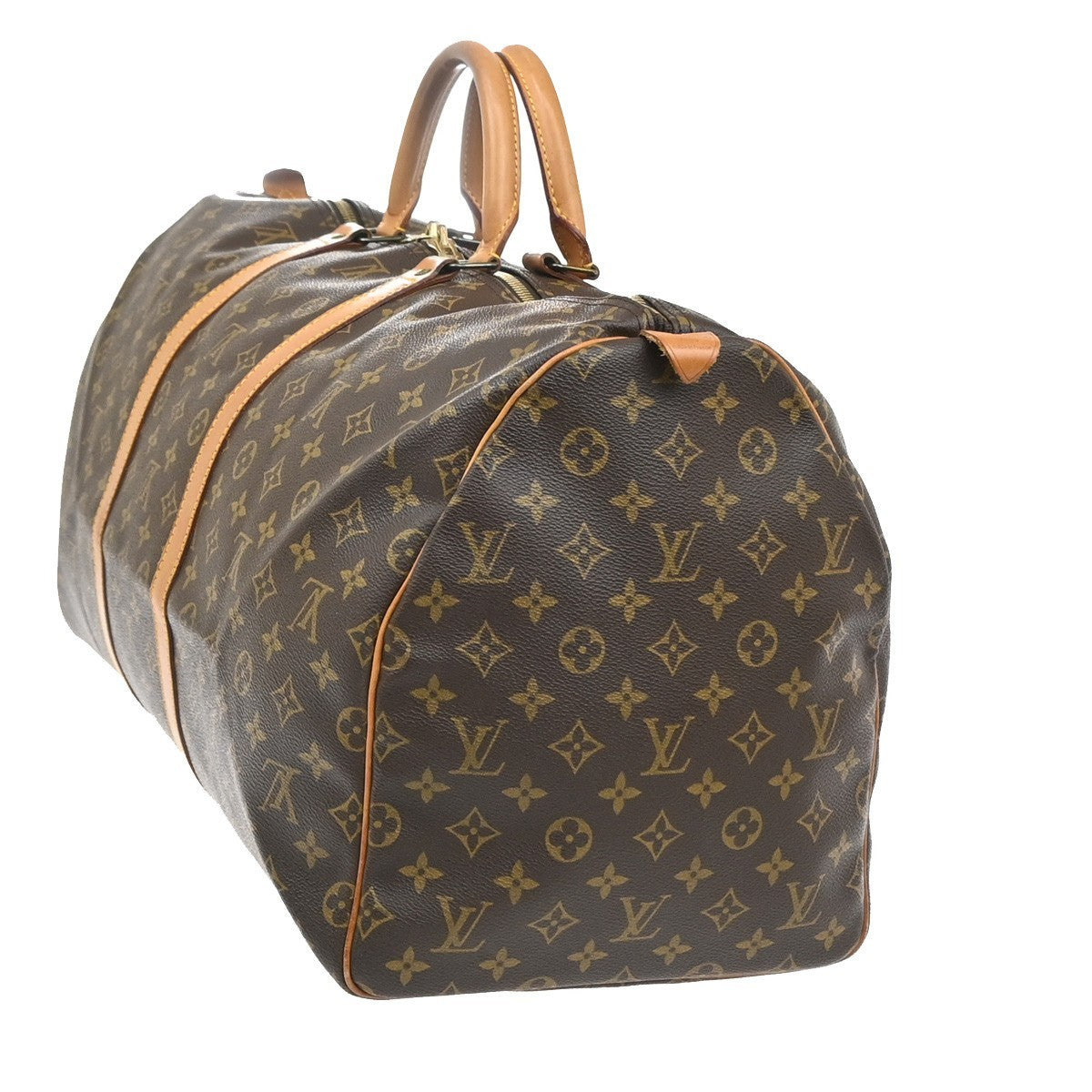 LOUIS VUITTON Keepall 55 Travel Hand Bag Monogram Leather Brown M41424 12YJ197