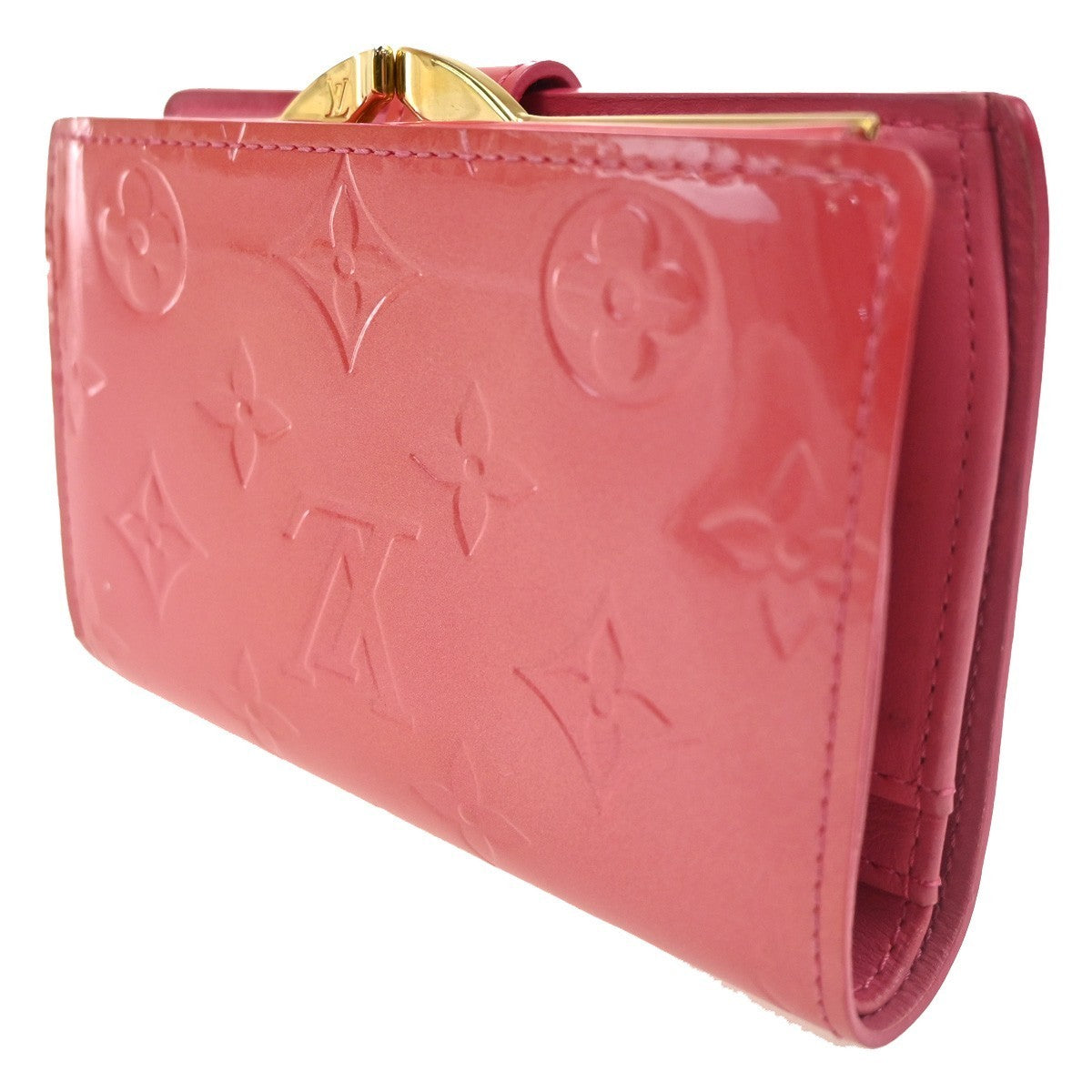 LOUIS VUITTON Porte-Monnaie Viennois Wallet Monogram Vernis Pink M9141F 63TA447