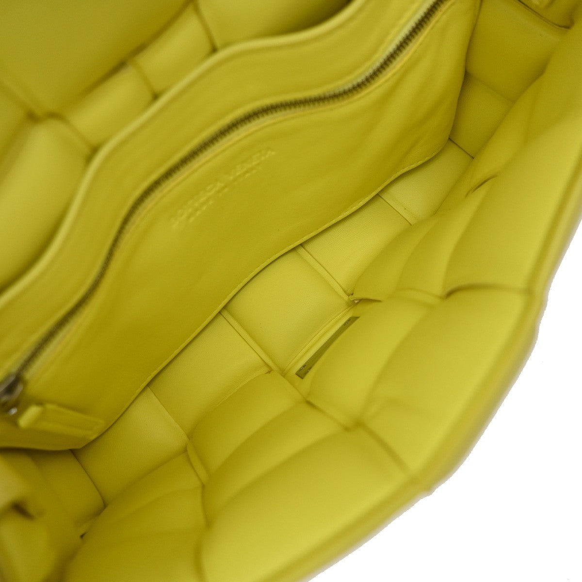 BOTTEGA VENETA Logo Padded Cassette Mini Shoulder Bag Leather Yellow 52RQ096