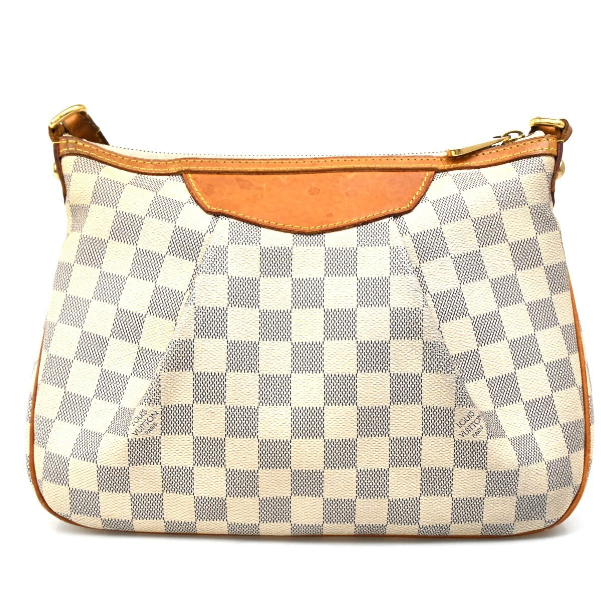 LOUIS VUITTON Siracusa PM Shoulder Bag Damier Azur Leather White N41113 70CA220