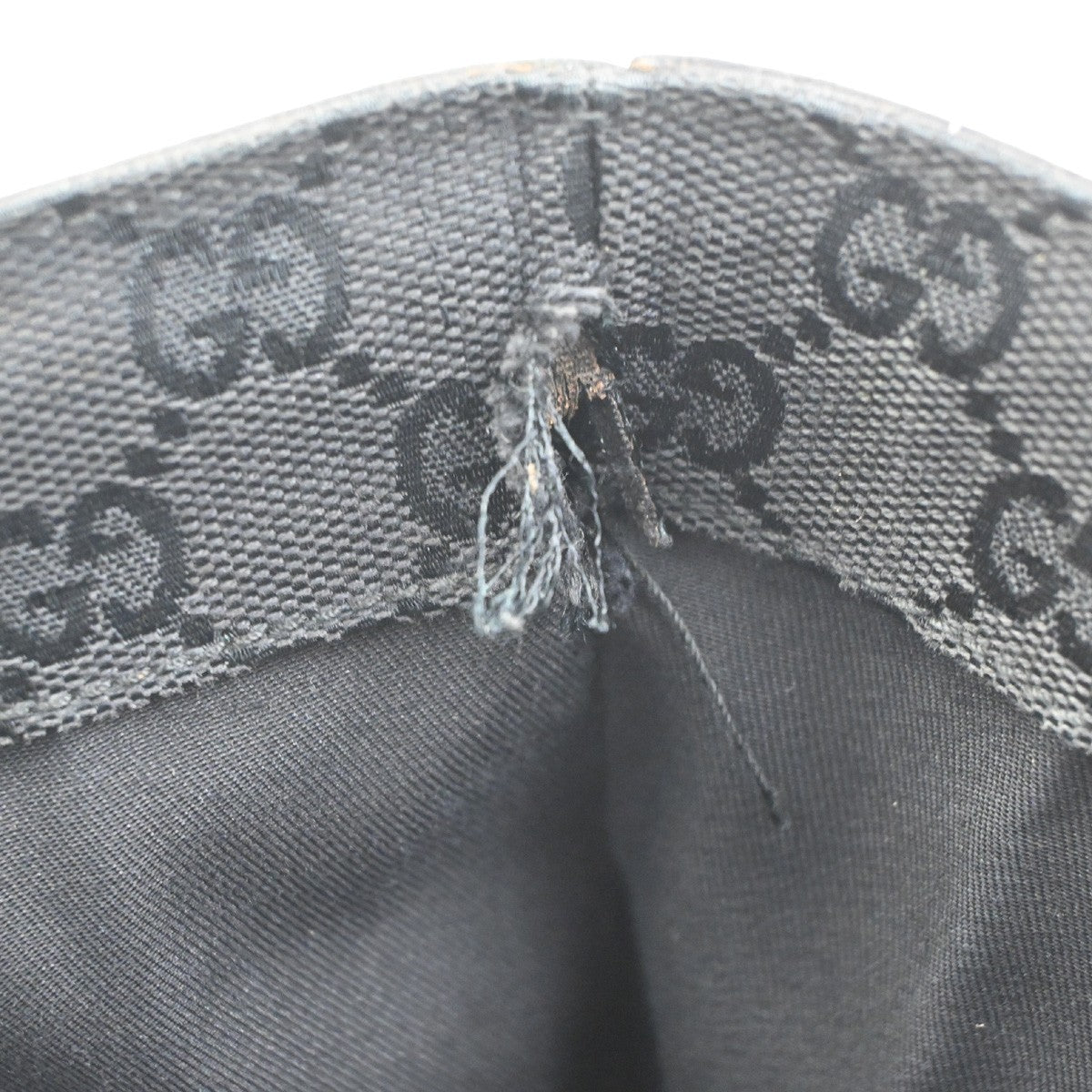 GUCCI GG Pattern Abbey D-ring Shoulder Teto Bag Leather Black Italy GHW 32KC926