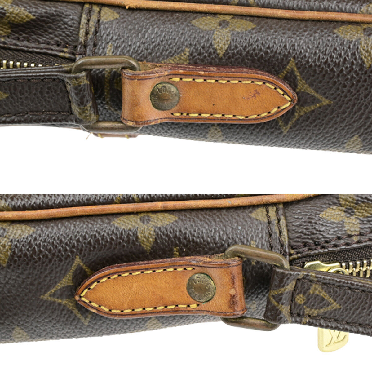 LOUIS VUITTON Danube Shoulder Bag Monogram Leather Brown France M45266 39YG596