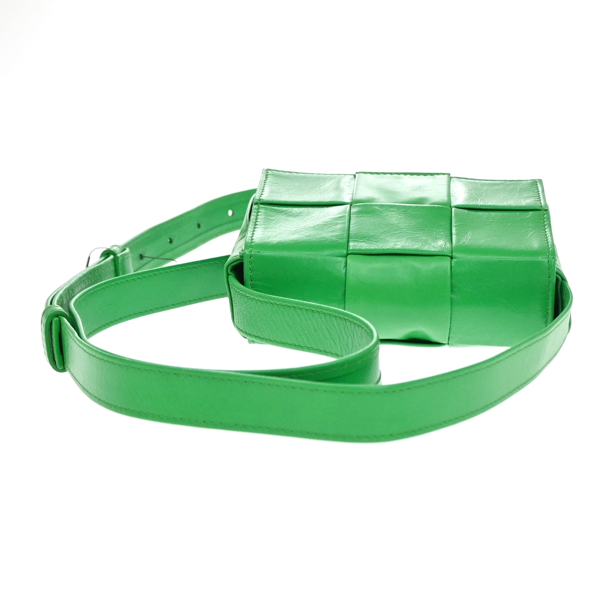 BOTTEGA VENETA Logo Candy Cassette Mini Shoulder Bag Leather Green Italy 79RQ072