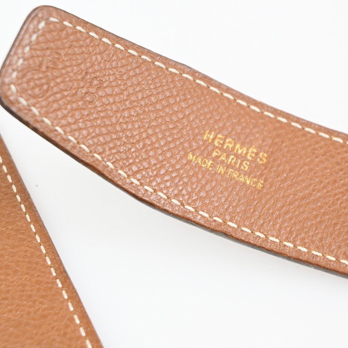 HERMES Logo Constant Reversible Buckle Belt Size 65 Leather Black BN GHW 34RL984