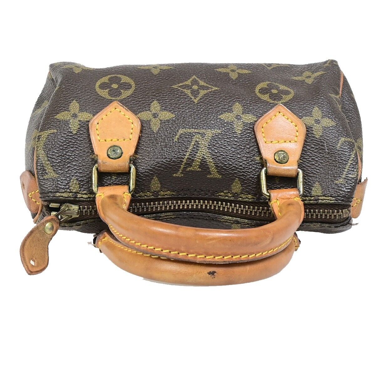 LOUIS VUITTON Mini Speedy Hand Bag Monogram Leather Brown France M41534 70EC596