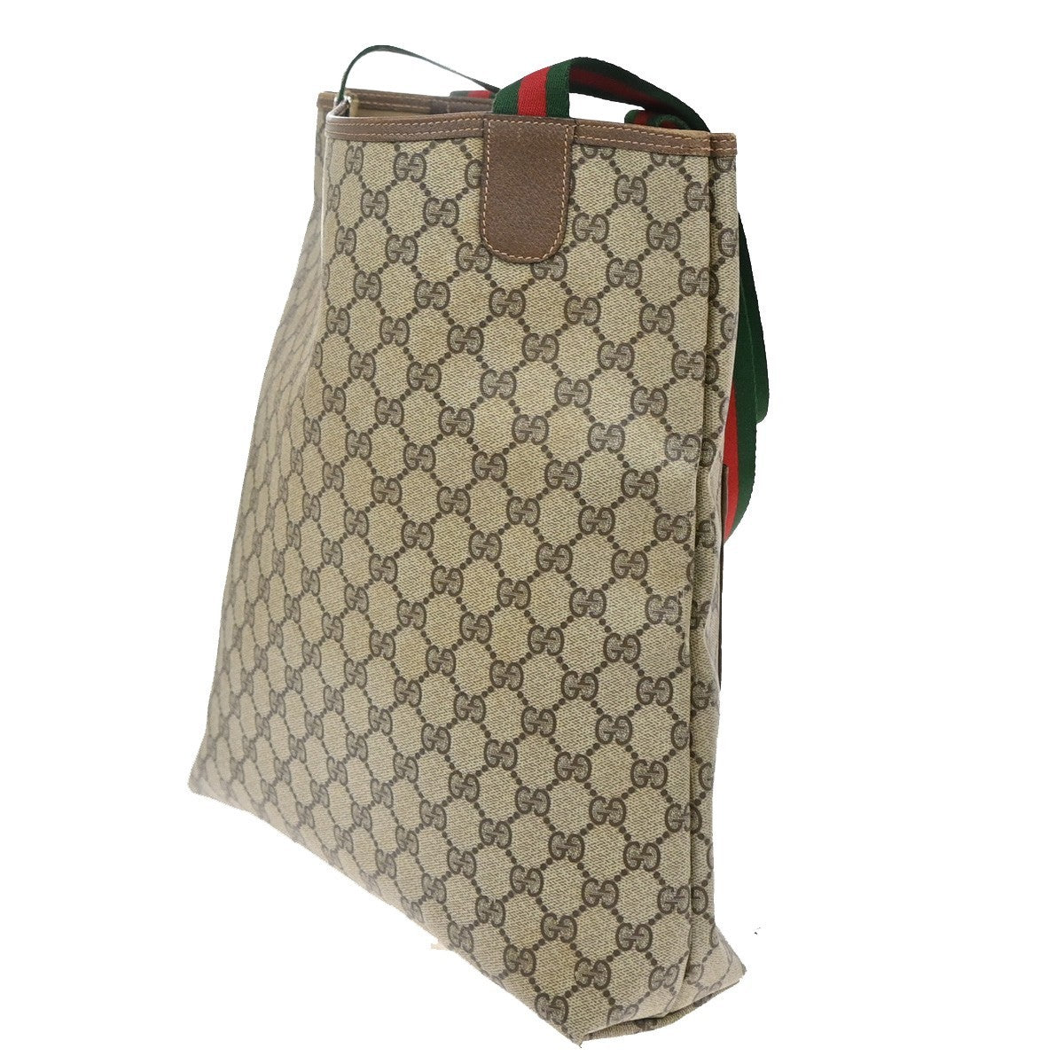 GUCCI Logo Sherry GG Pattern Shoulder Bag PVC Leather Brown Gold Italy 04YH816