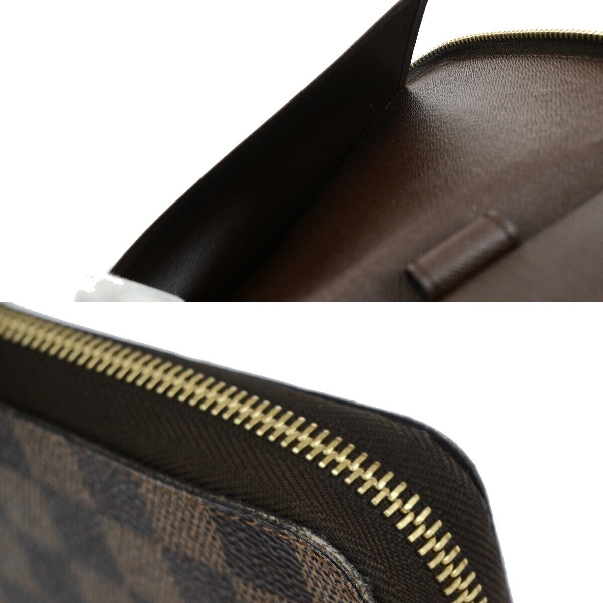 LOUIS VUITTON Zippy Organizer Long Wallet Damier Leather Brown N60003 84EC946