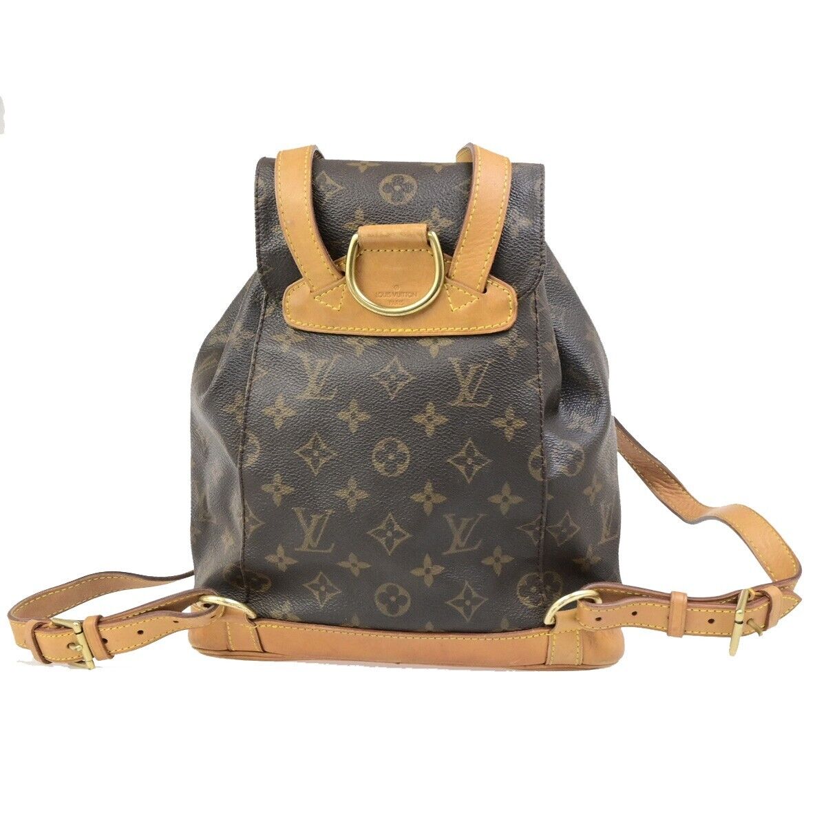 LOUIS VUITTON Montsouris MM Backpack Bag Monogram Leather Brown M51136 77ED313
