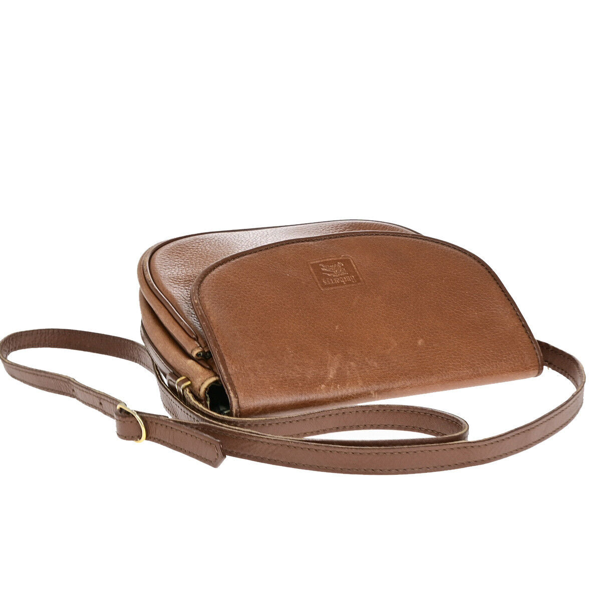 Burberrys Logo Crossbody Shoulder Bag Nova Check Leather Brown GHW 07YF249