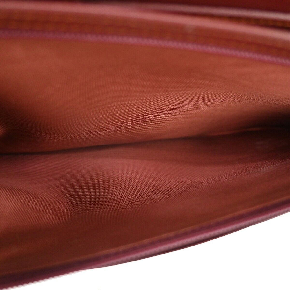 MUST DE CARTIER 2C Logo Wallet Clutch Hand Bag Leather Bordeaux Gold 07EA095