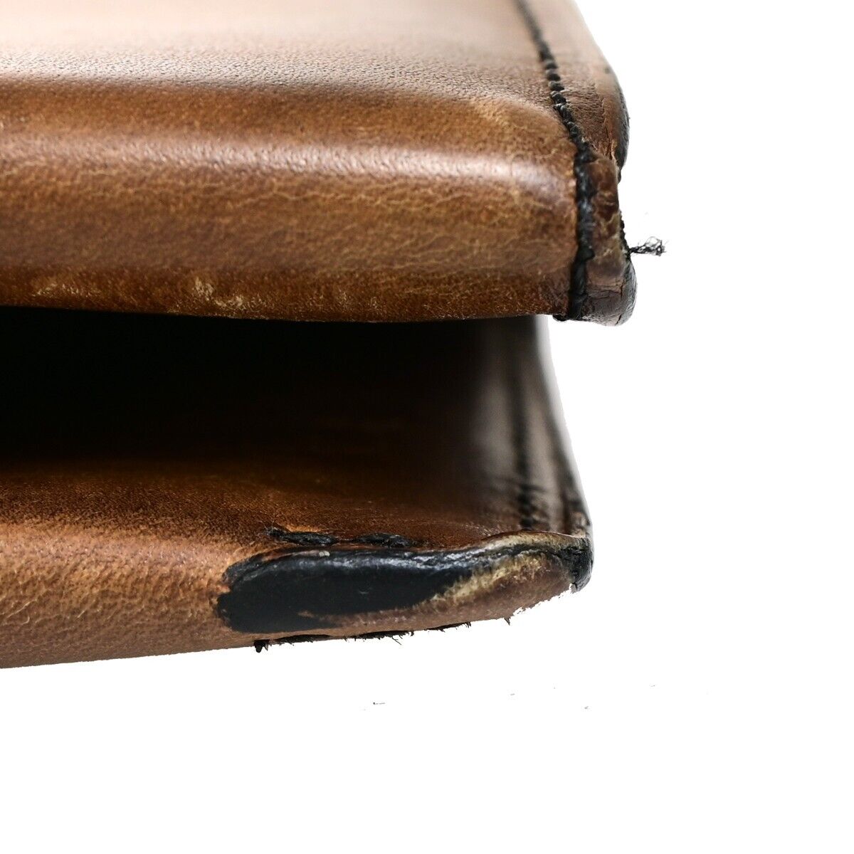 BERLUTI Calligraphy Bifold Long Wallet Purse Leather Brown Italy 84HC102