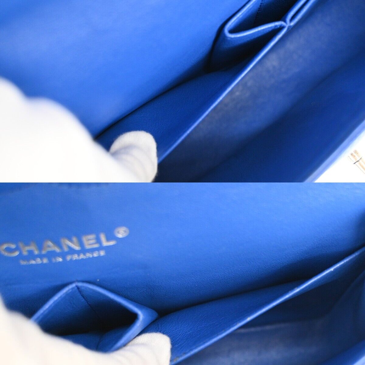 CHANEL CC Matelasse 25 Double Flap Chain Shoulder Bag Cavia Leather BE 990RJ356