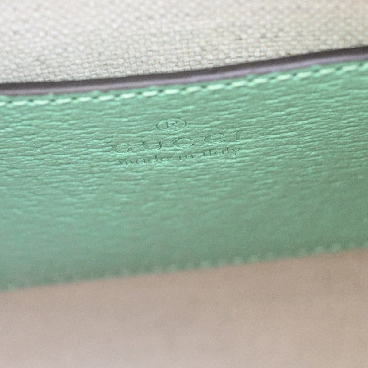 GUCCI Logo Jumbo GG 2Way Mini Shoulder Hand Bag Canvas Green Beige GHW 603RL158