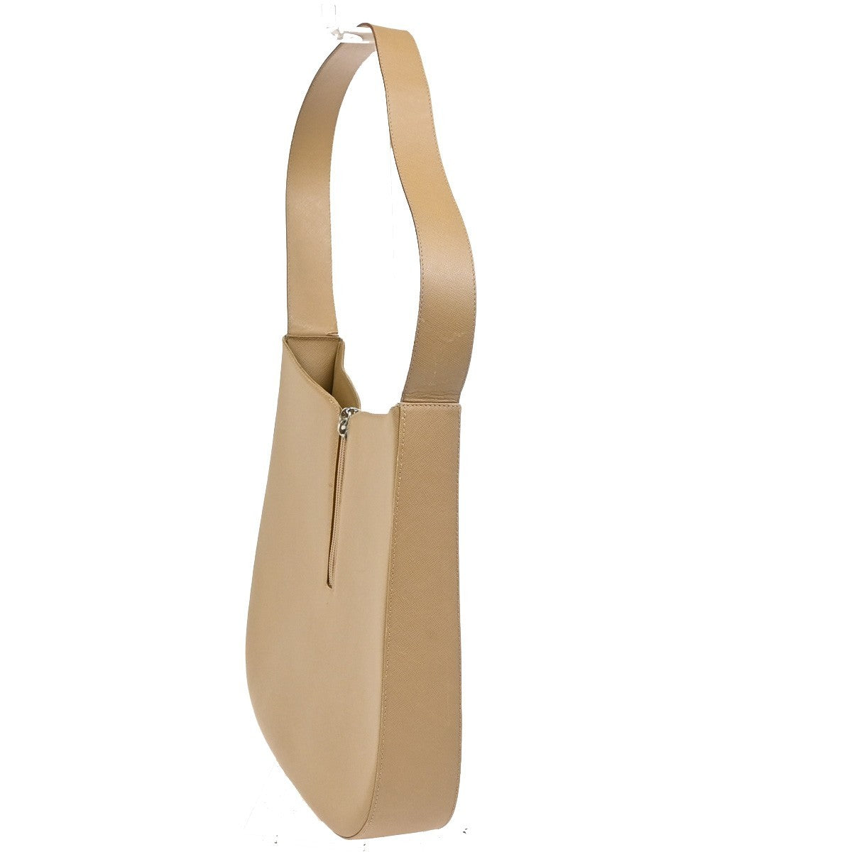 SALVATORE FERRAGAMO Logo Gancini Shoulder Bag Leather Beige SHW Italy 62KC642