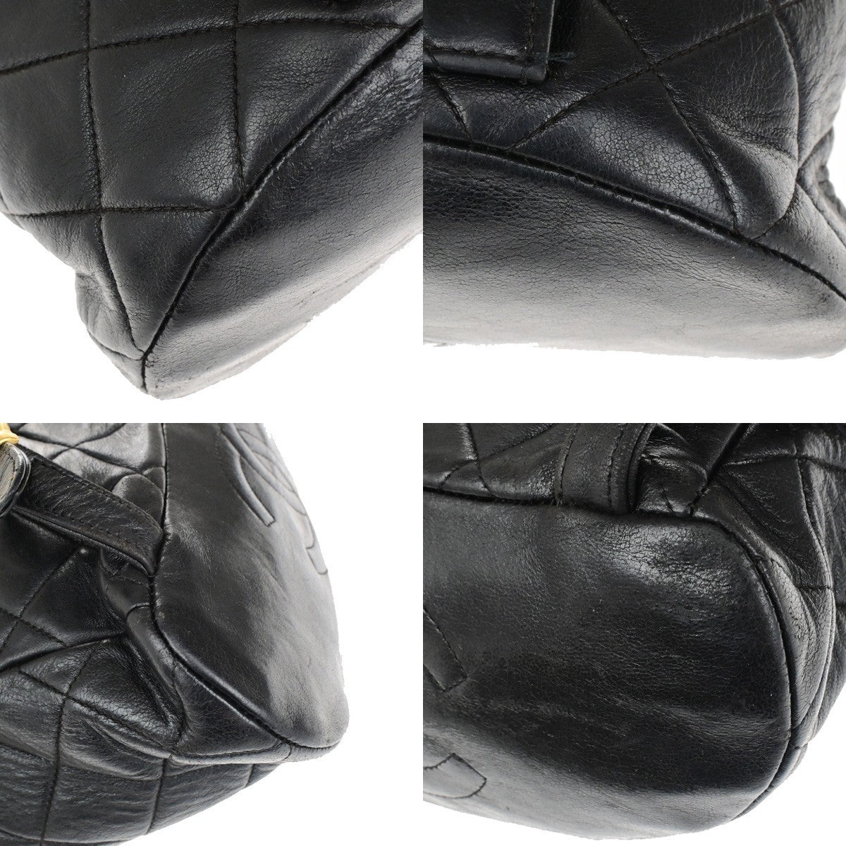 CHANEL CC Logo Matelasse Chain Backpack Bag Leather Black GHW France 317RK756