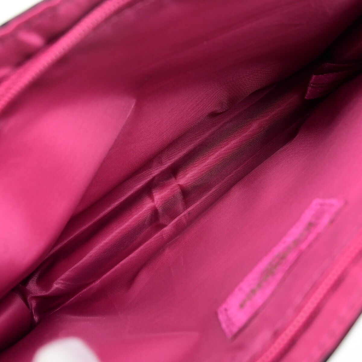 YVES SAINT LAURENT YSL Logo Pouch Bag Patent Leather Black Pink GHW 03EC033