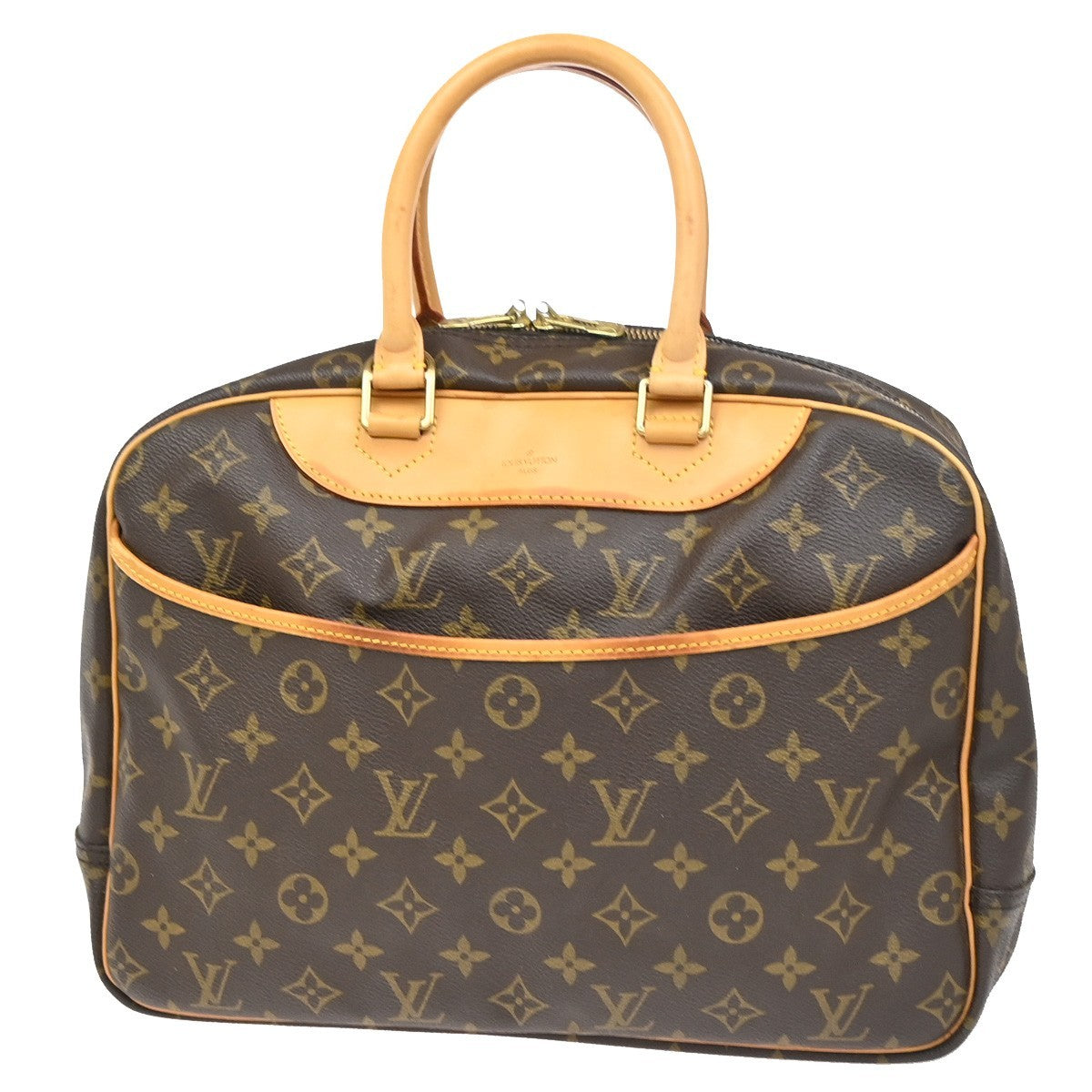 LOUIS VUITTON LV Logo Deauville Hand Bag Monogram Leather Brown M47270 73ZA272