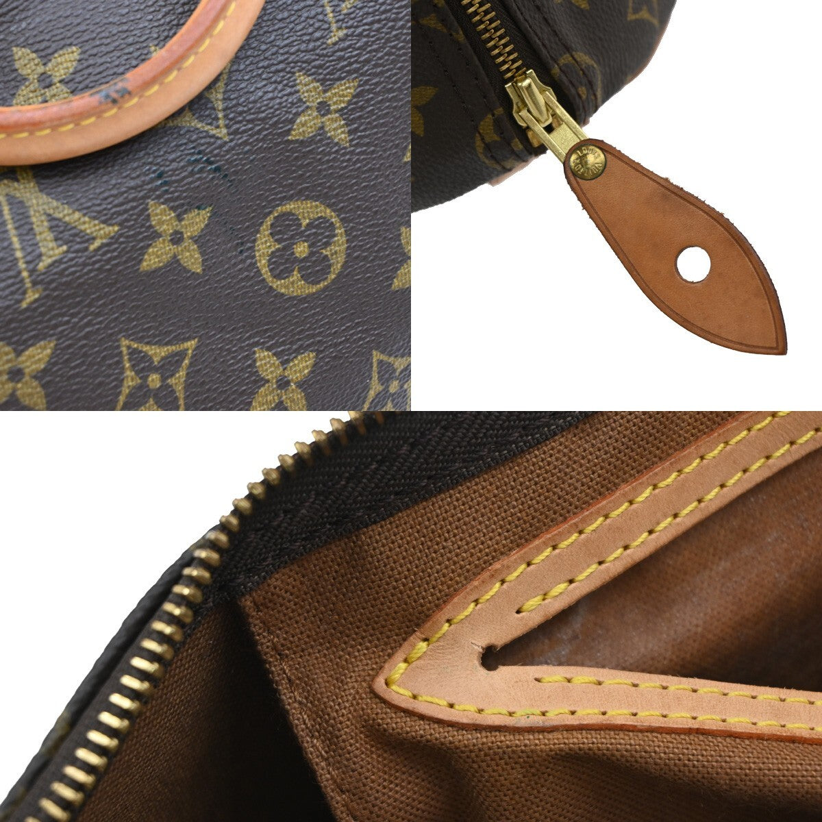 LOUIS VUITTON Speedy 35 Travel Hand Bag Monogram Leather Brown M41524 97EE595