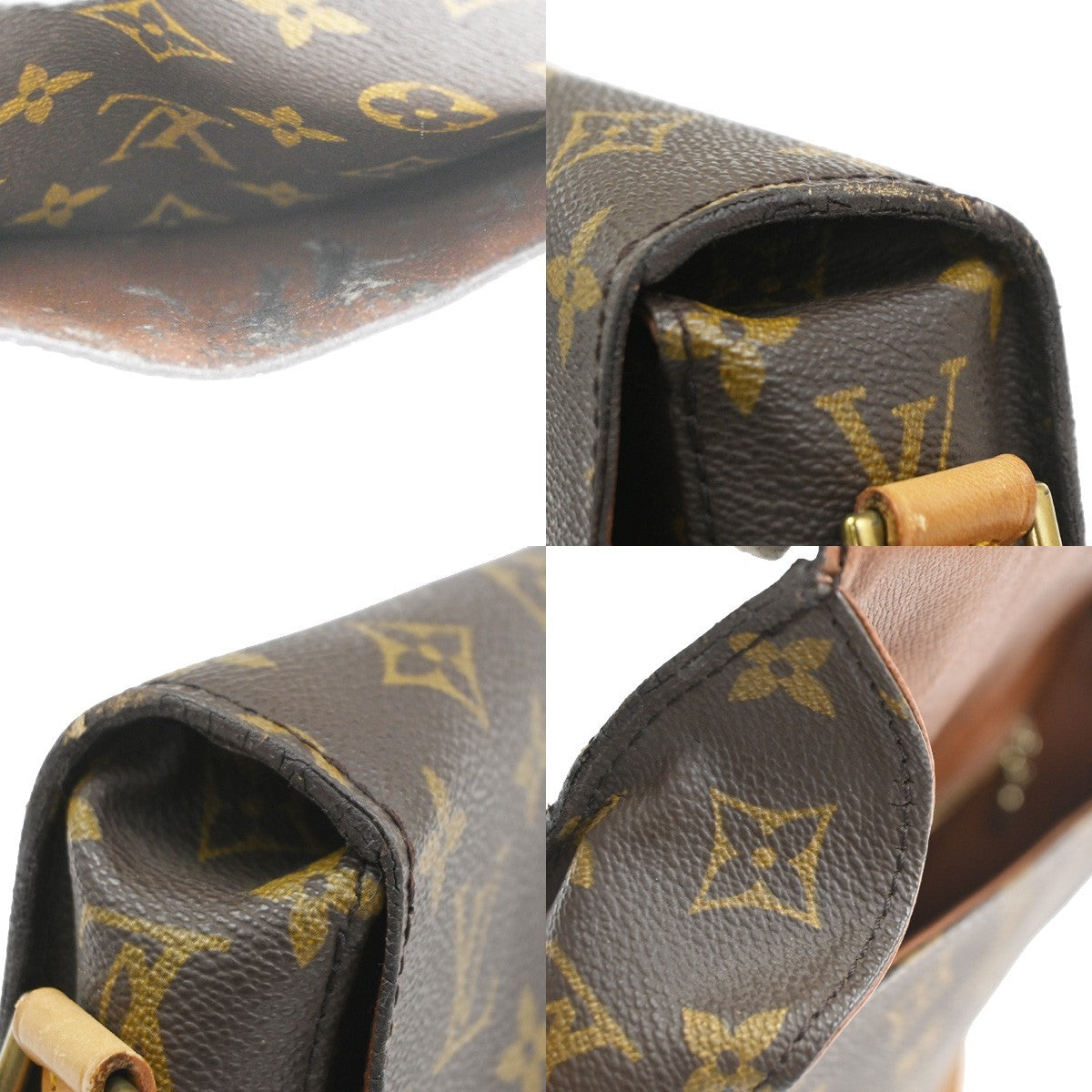 LOUIS VUITTON Saint Cloud GM Shoulder Bag Monogram Leather Brown M51242 86CB008
