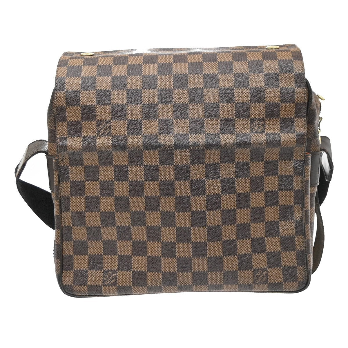LOUIS VUITTON Naviglio Shoulder Bag Damier Ebene Leather Brown N45255 87YJ278