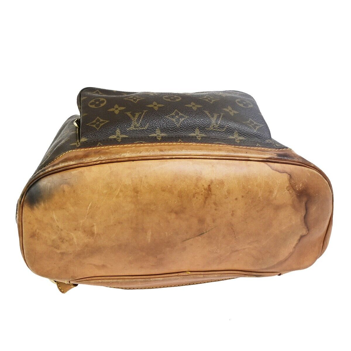 LOUIS VUITTON Montsouris GM Backpack Bag Monogram Leather Brown M51135 71FB219