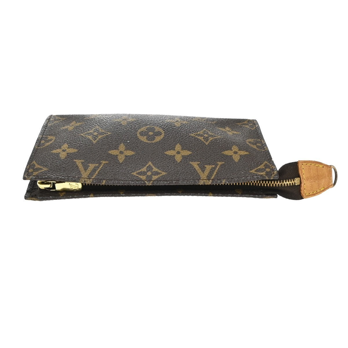LOUIS VUITTON Logo BUCKET PM Pouch Bag Monogram Leather Brown France 60KP175
