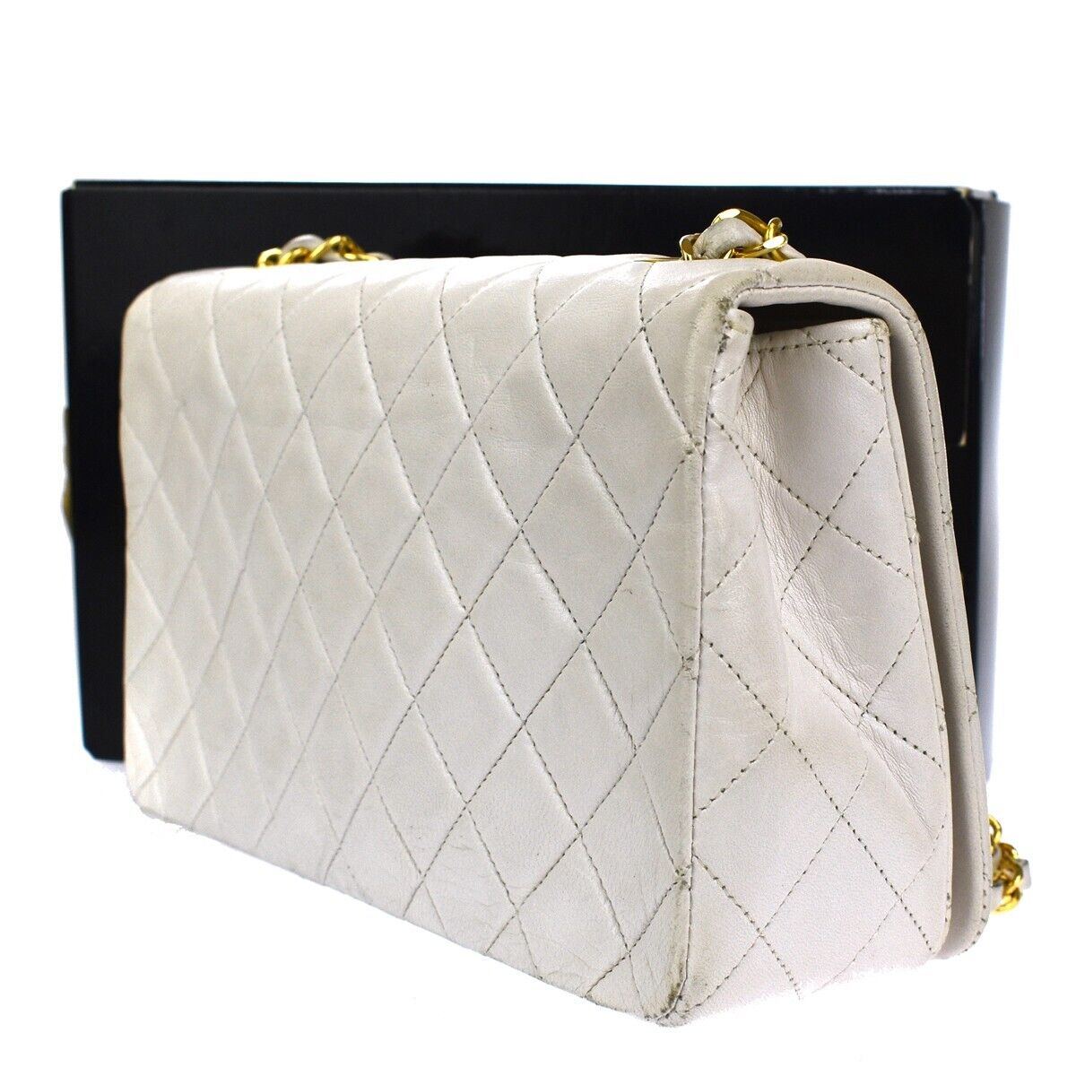 CHANEL CC Full Flap Matelasse 23 Chain Shoulder Bag Leather WE Vintage 373LB987