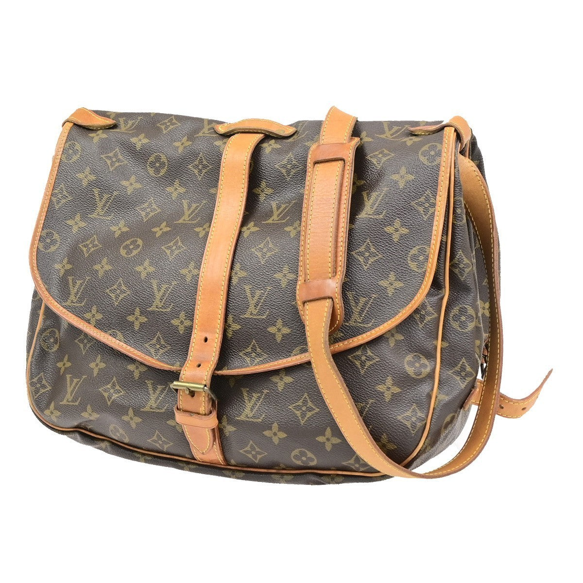 LOUIS VUITTON Saumur 35 Shoulder Bag Monogram Leather BN France M42254 84PA096