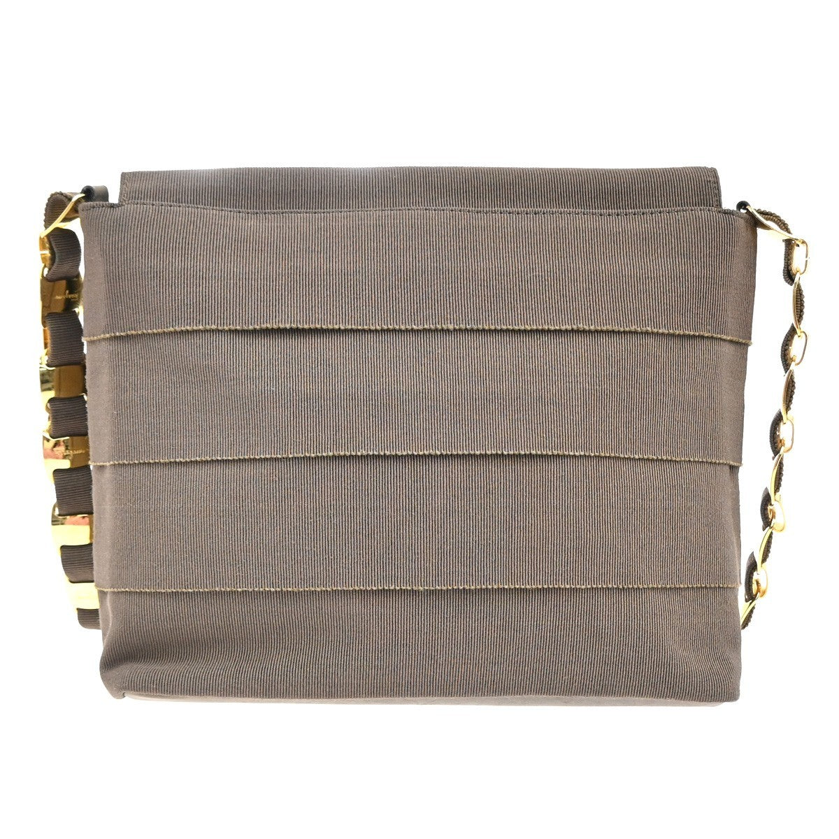 SALVATORE FERRAGAMO Vara Shoulder Bag Canvas Leather Brown GHW Italy 61ZA012