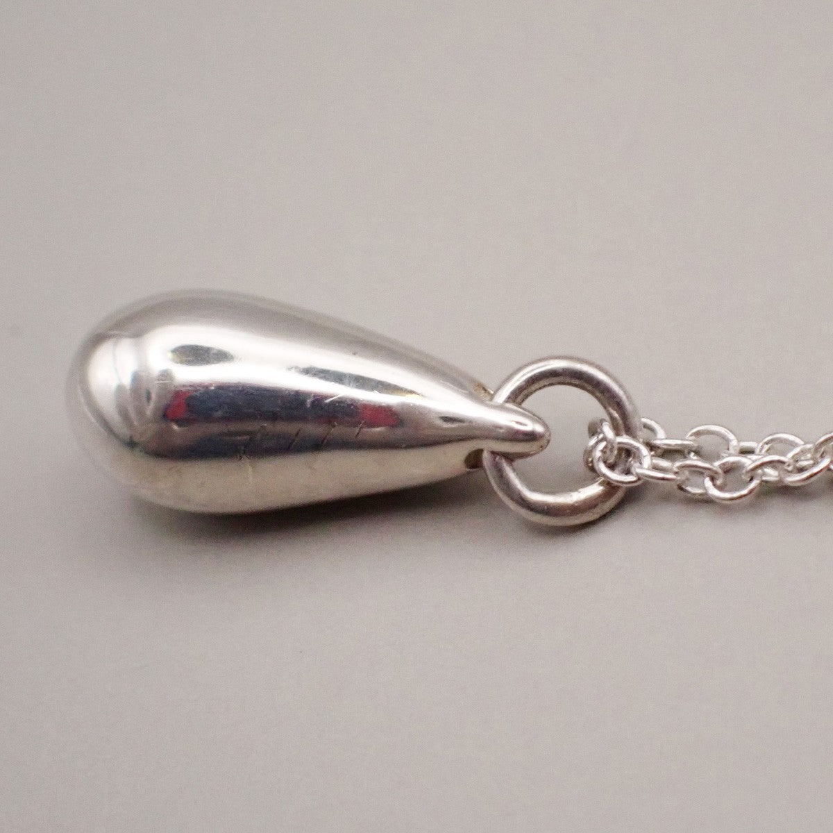 Tiffany & Co. Logo Tear Drop Chain Necklace Pendant Ag 925 Silver 09YH713
