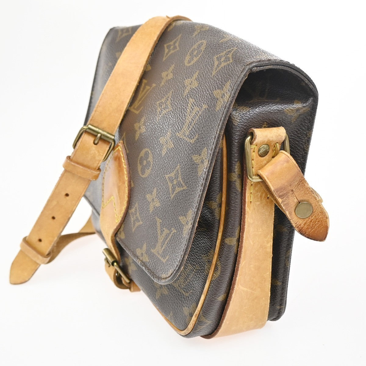 LOUIS VUITTON Cartouchiere MM Shoulder Bag Monogram Leather Brown M51253 39KC500