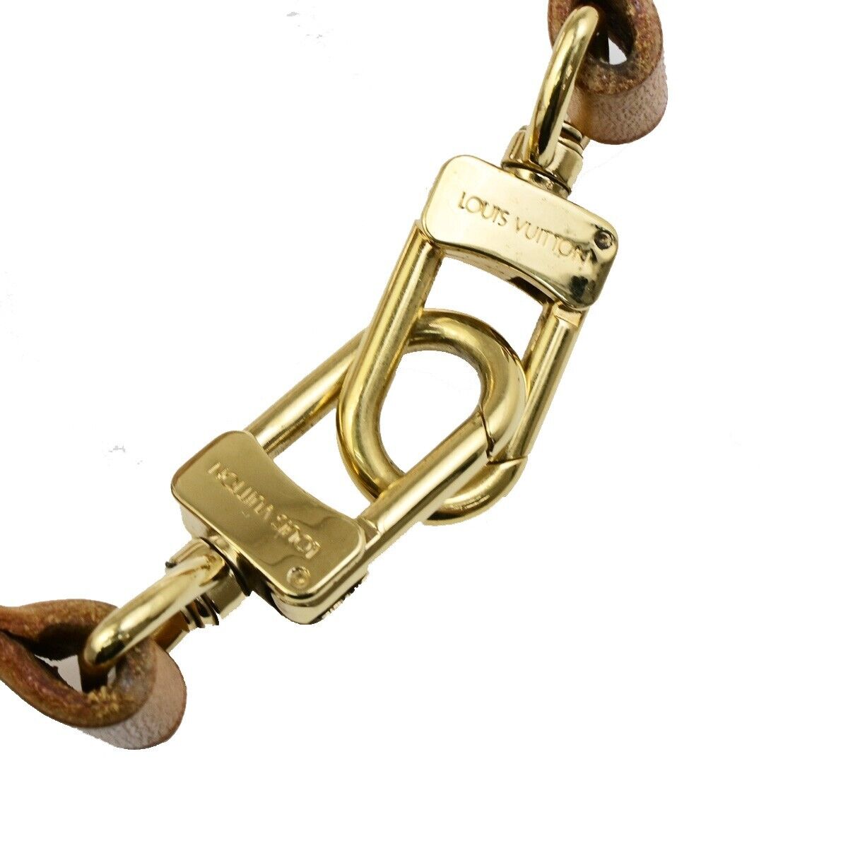 LOUIS VUITTON Shoulder Strap Leather Brown Gold France Bag Accessory 67FB298
