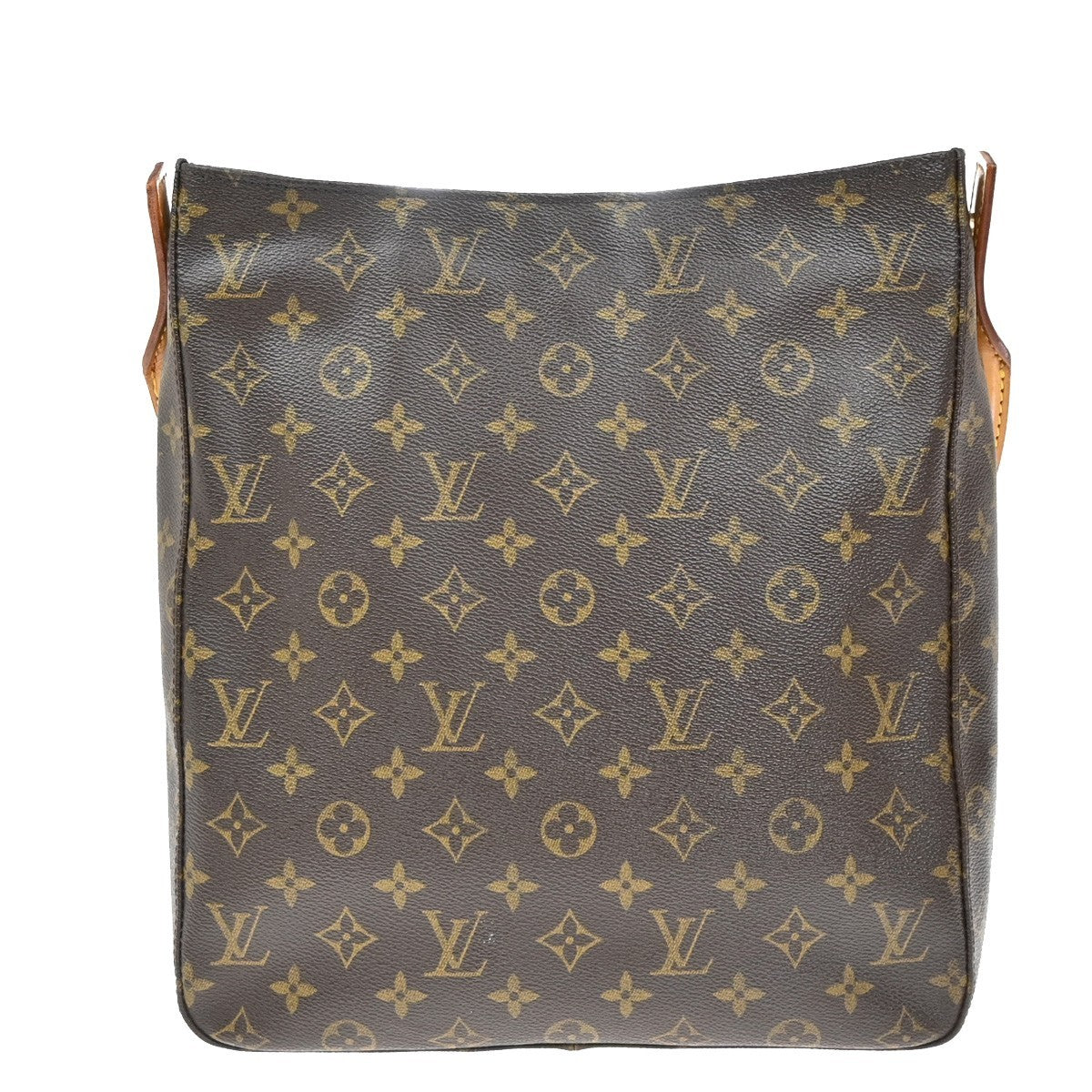 LOUIS VUITTON Logo Looping GM Shoulder Bag Monogram Leather Brown M51145 73KB422