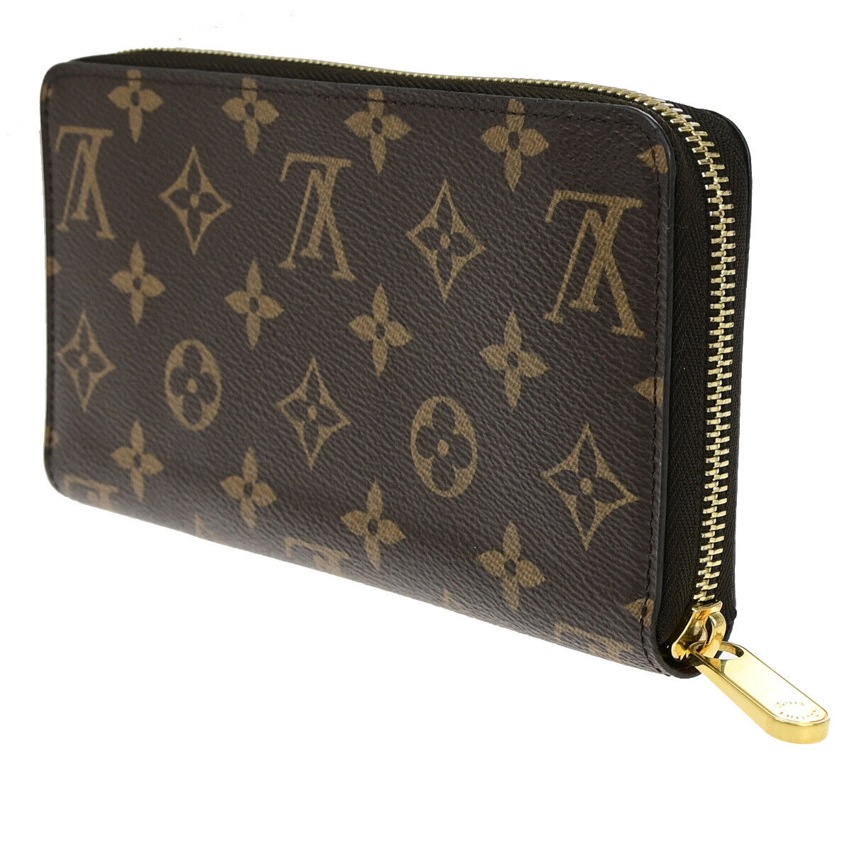 LOUIS VUITTON Zippy Long Wallet Purse Monogram Leather Brown M42616 20RF187