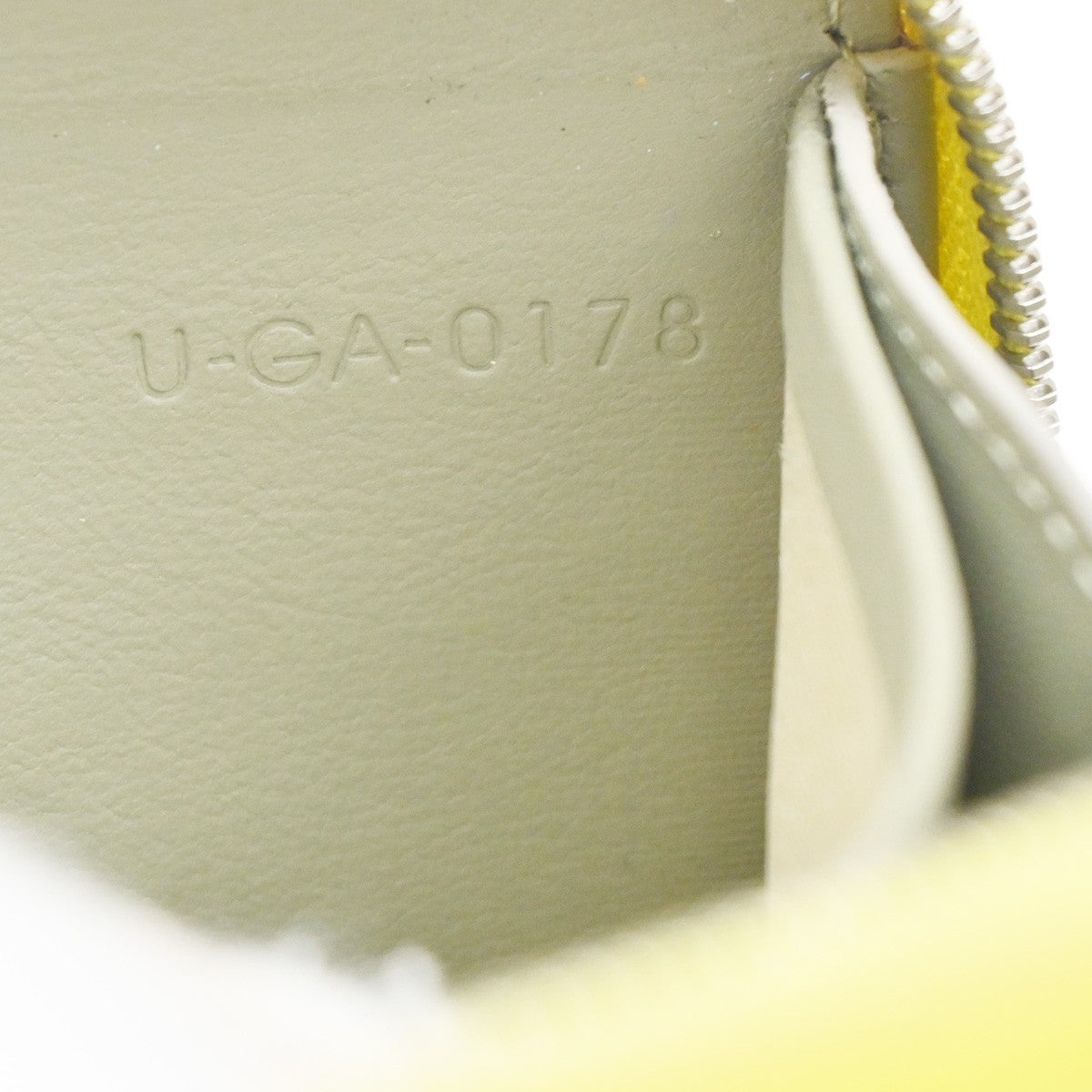 CELINE Logo Zip Around Long Wallet Purse Leather Yellow SHW Italy 66YH956