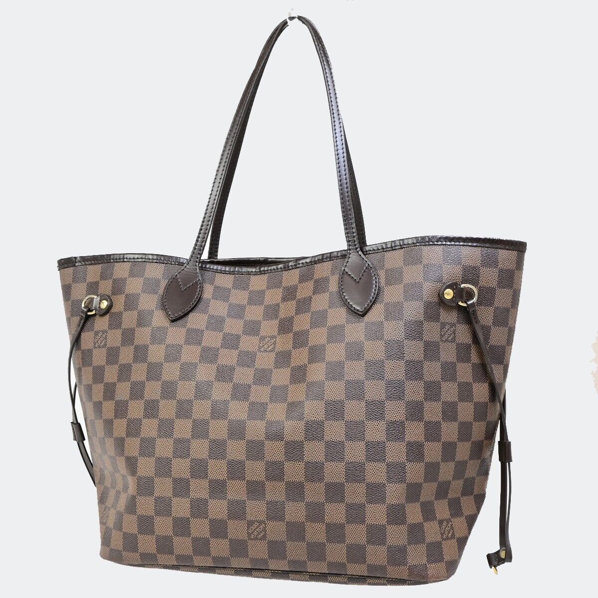 LOUIS VUITTON Neverfull MM Shoulder Tote Bag Damier Leather Brown N51105 90EB850