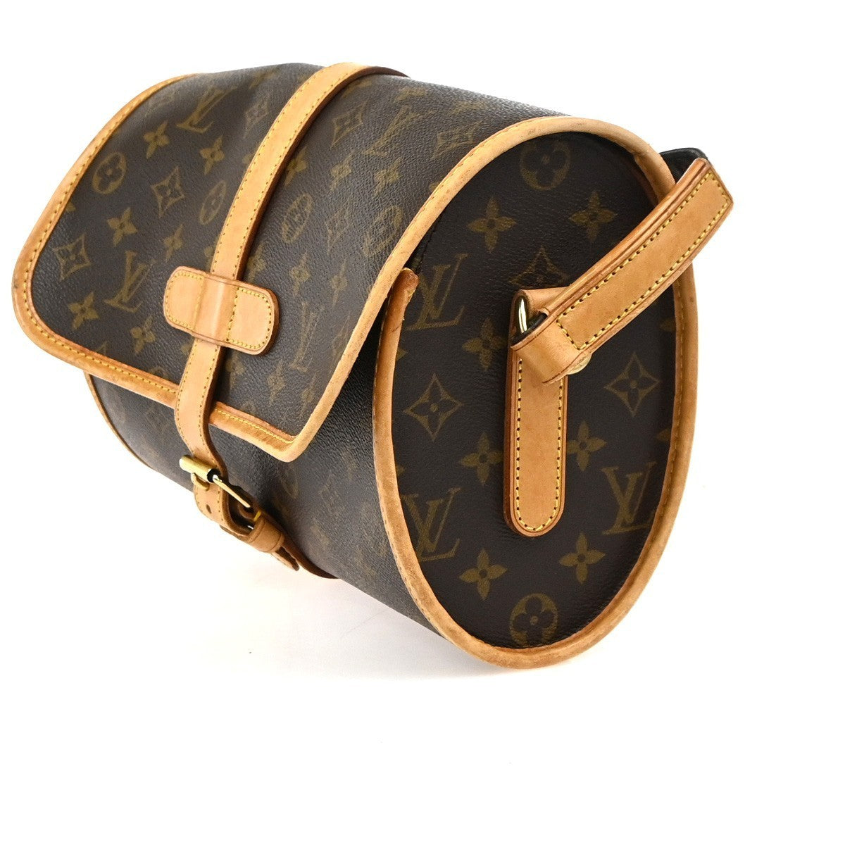 LOUIS VUITTON Logo Marne Shoulder Bag Monogram Leather Brown M51369 70YH918