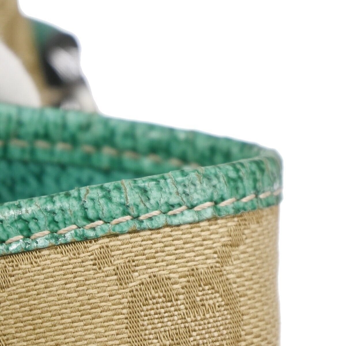 GUCCI Logo GG Pattern Crossbody Shoulder Bag Canvas Leather Beige Green 67EA104