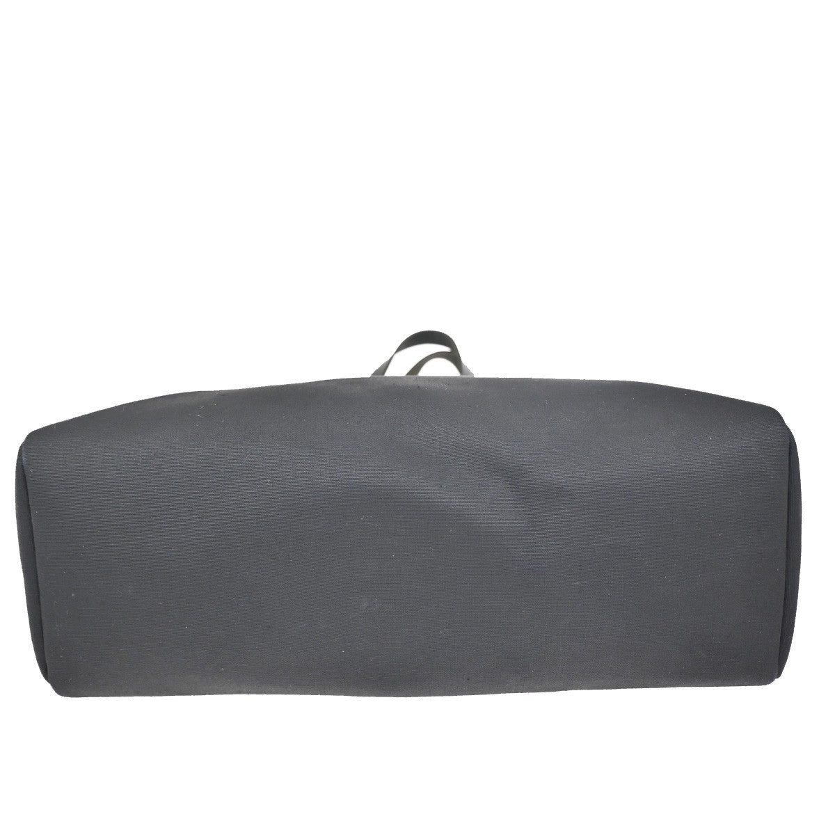HERMES Her Bag Cabas Shoulder Hand Bag Canvas Leather Black SHW France 84RL826