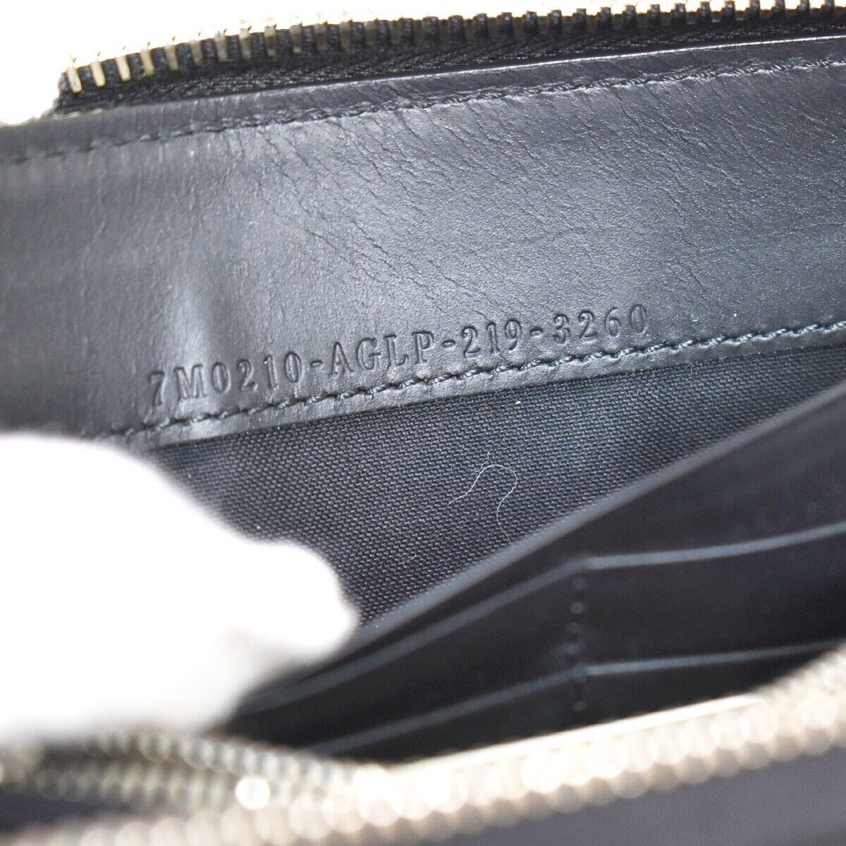 FENDI VIT.GRACE Micro Zucca Pattern Long Zipper Wallet Embossing Leather 36YC245