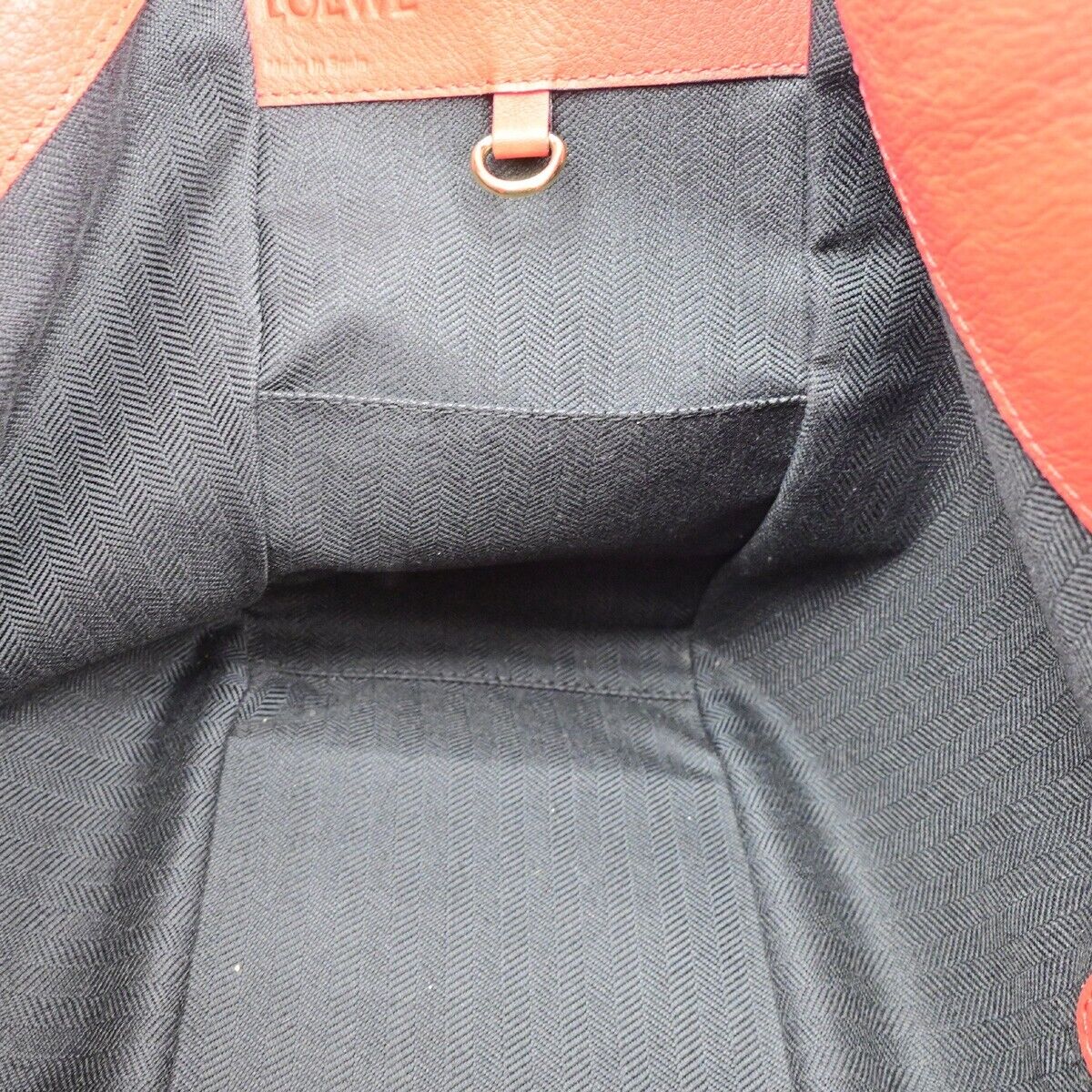 LOEWE Logo Hammock Small 2Way Shoulder Hand Bag Leather Red Gold 631RK103