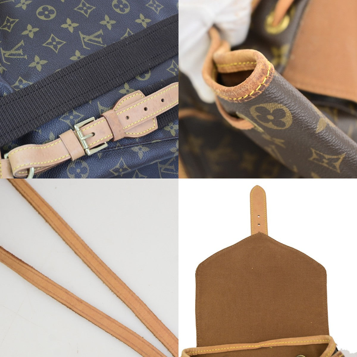 LOUIS VUITTON Montsouris GM Backpack Bag Monogram Leather Brown M51135 95PA104