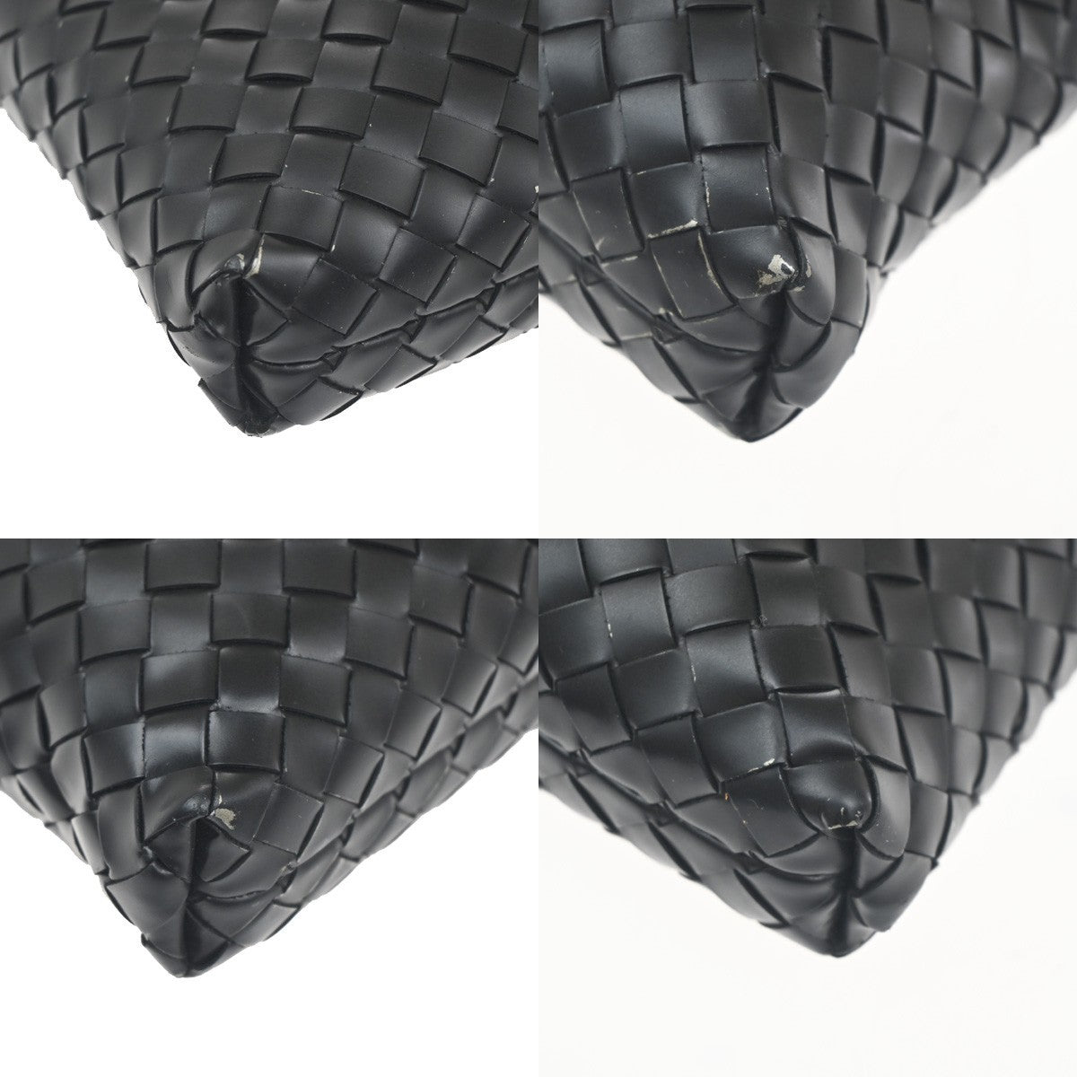 BOTTEGA VENETA Logo Intrecciato Shoulder Bag Leather Black Italy 12RL882