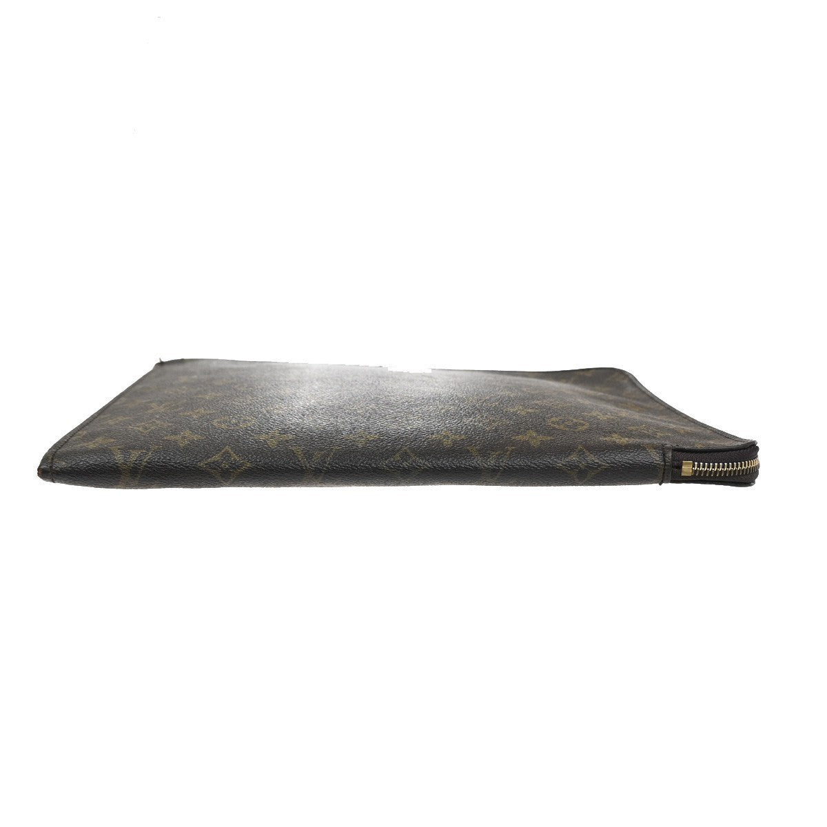 LOUIS VUITTON Poche Documents Clutch Bag Monogram Leather Brown France 87MA465