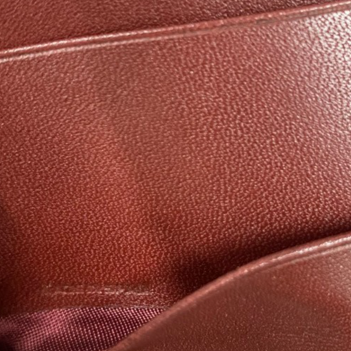 Cartier 2C Logo Bifold Long Wallet Purse Leather Bordeaux Gold Spain 08ZA228